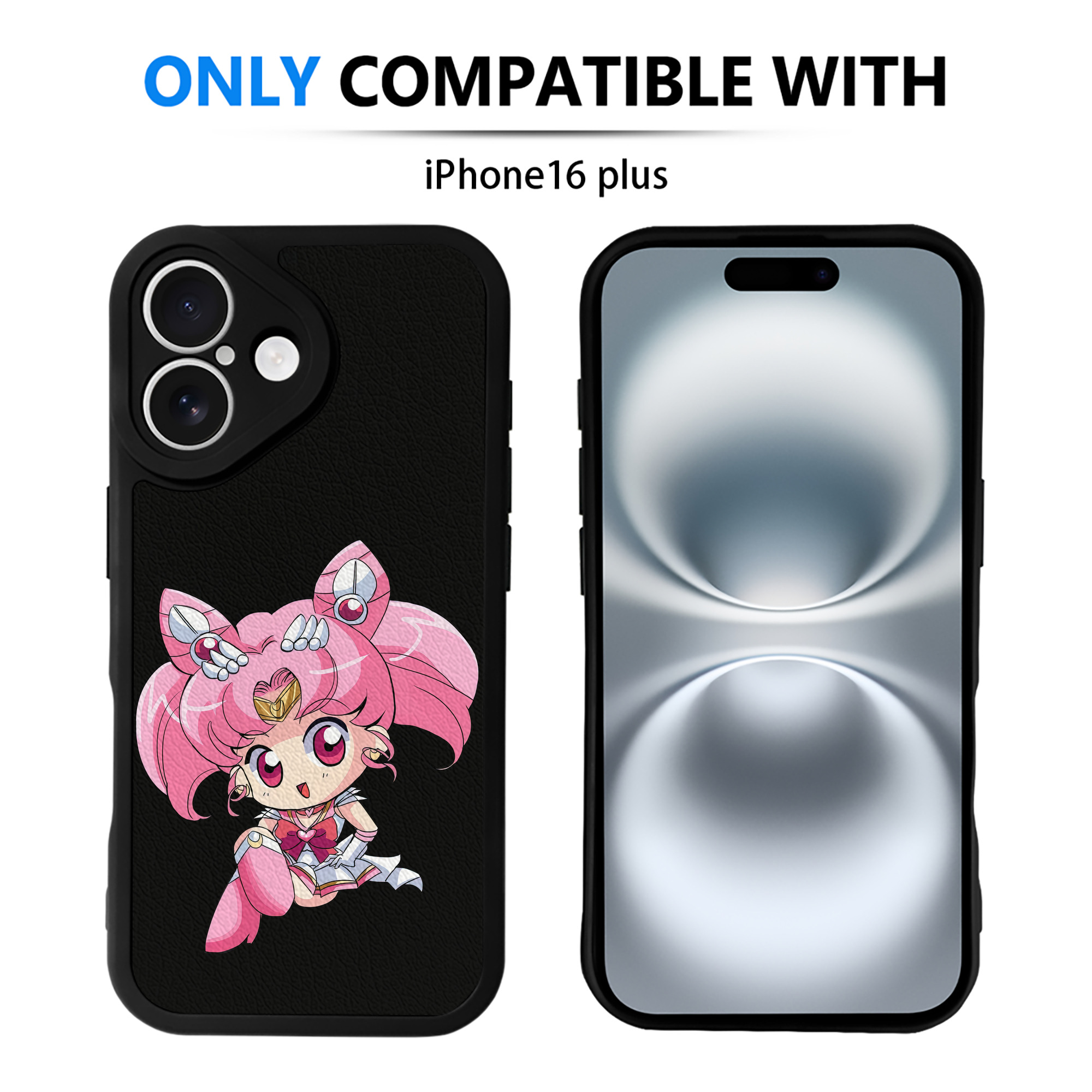 （画像用） 美少女戦士セーラームーン ちびうさ Sailor Moon Chibiusa Tsukino Usagi Small Lady Serenity 【iPhone 16シリーズ対応】シリコンスマホケース（レザー調） 材質：シリコン